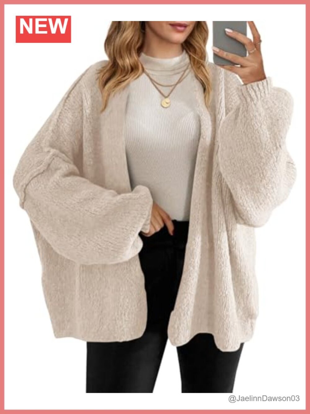 Womens Oversized Open Front Chunky Knit Cardigan Sweater